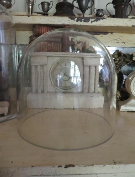 AMAZING OLD Vintage Large PYREX GLASS DOME Display CLOCHE Thick Heavy